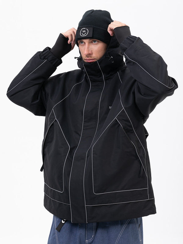 Mountain Chill Allwetter-Schneejacke für Herren mit reflektierenden Eigenschaften – Ideal zum Nachtskifahren und Snowboarden