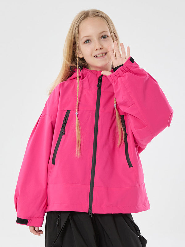Mädchen Schneejacke mit Hasenohren, wasserdicht, wärmend, mit Kapuze, wasserdicht, Thermo-Schneejacke