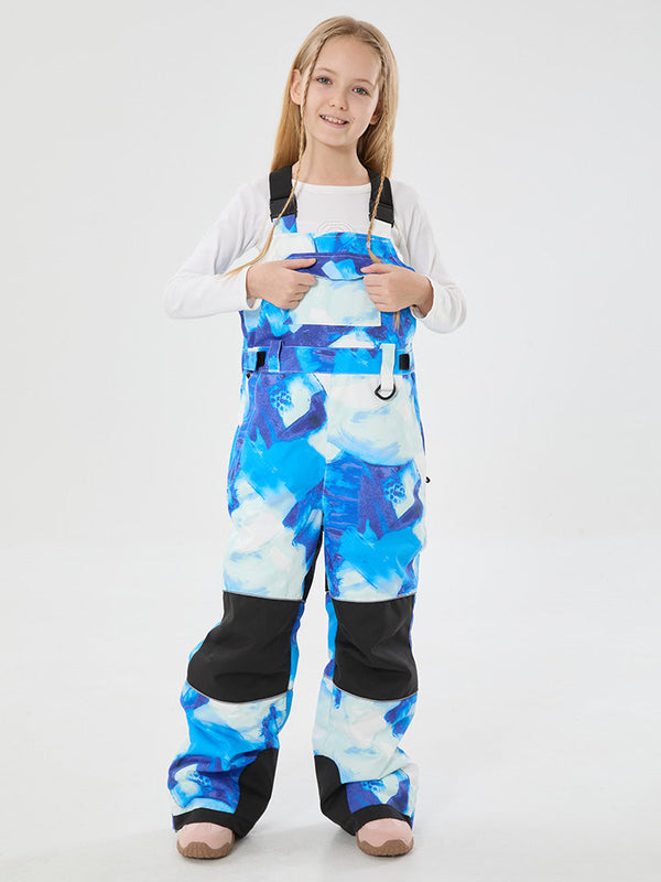 Girls Mountain Trek Light Reflective Knee Guard Waterproof Insulated Snow Bib Pants