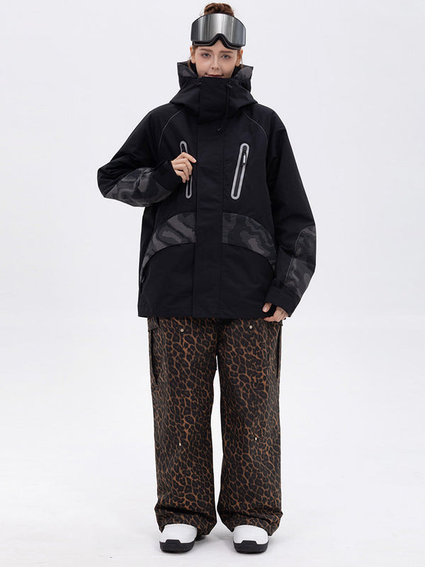 Chillform Damen-Schneeanzug mit reflektierendem Tarnmuster – Glow Trail Jacke mit Baggy-Schneehose (Set)