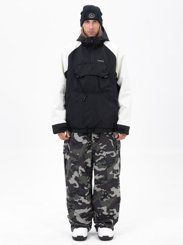 Freestyle-Mountain-Camo-Schneeanzug für Herren – Bomberjacke & Baggy-Hose-Set