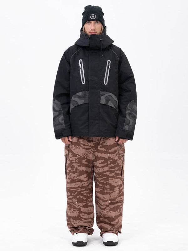 Chillform Herren-Schneeanzug mit reflektierendem Tarnmuster – Glow Trail Jacke mit Baggy-Schneehose (Set)