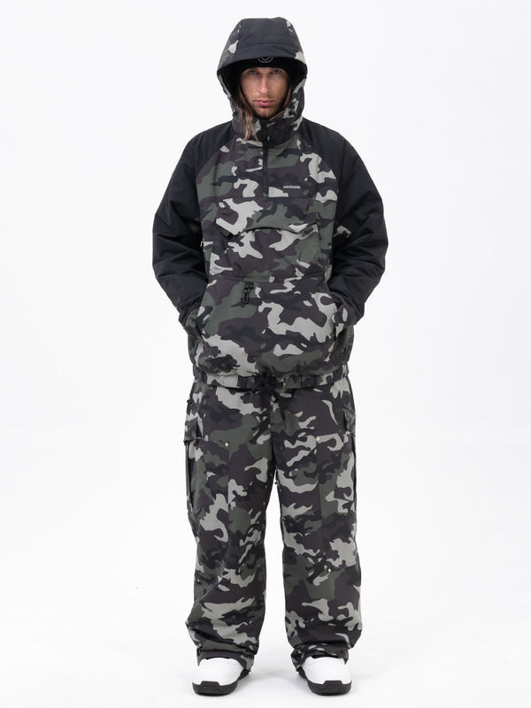 Men's Freestyle Mountain Camo Snow Suit – Bomber Jacket & Baggy Pants Set