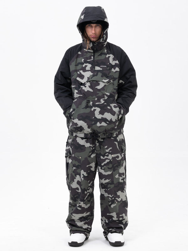 Freestyle-Mountain-Camo-Schneeanzug für Herren – Bomberjacke & Baggy-Hose-Set