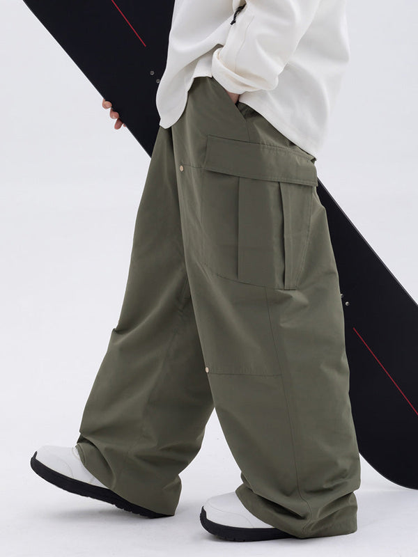 Herren-Mountain-Freestyle-Skihose mit doppeltem Knieausschnitt, Baggy-Design