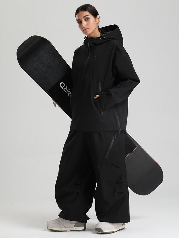 Gsou Snow Damen-Skianzug, strapazierfähig, Bergflauschig, Pullover-Anorak, Baggy-Schneeanzug