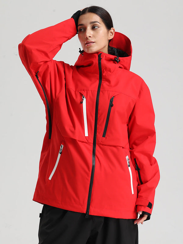 Gsou Snow Damen-Winterjacke, strapazierfähig, Mountain Pro, Funktions-Cargo-Schneejacke