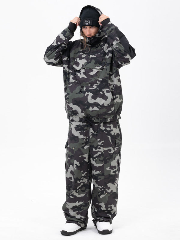 Freestyle-Mountain-Camo-Schneeanzug für Herren – Bomberjacke & Baggy-Hose-Set