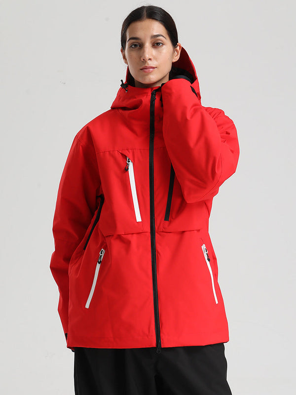 Gsou Snow Damen-Winterjacke, strapazierfähig, Mountain Pro, Funktions-Cargo-Schneejacke