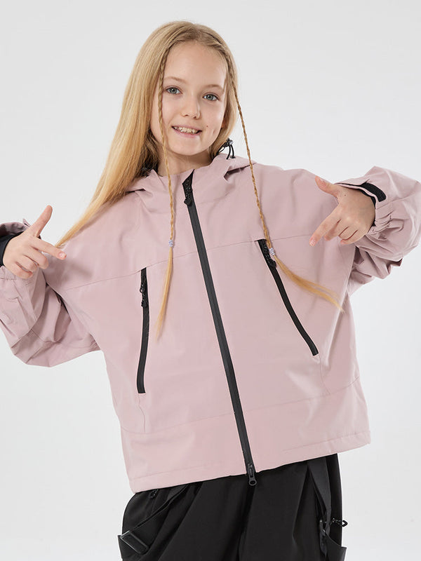 Mädchen Schneejacke mit Hasenohren, wasserdicht, wärmend, mit Kapuze, wasserdicht, Thermo-Schneejacke