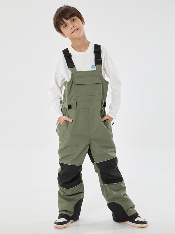 Mountain Trek Light reflektierende, wasserdichte und isolierte Latzhose für Jungen mit Knieschutz