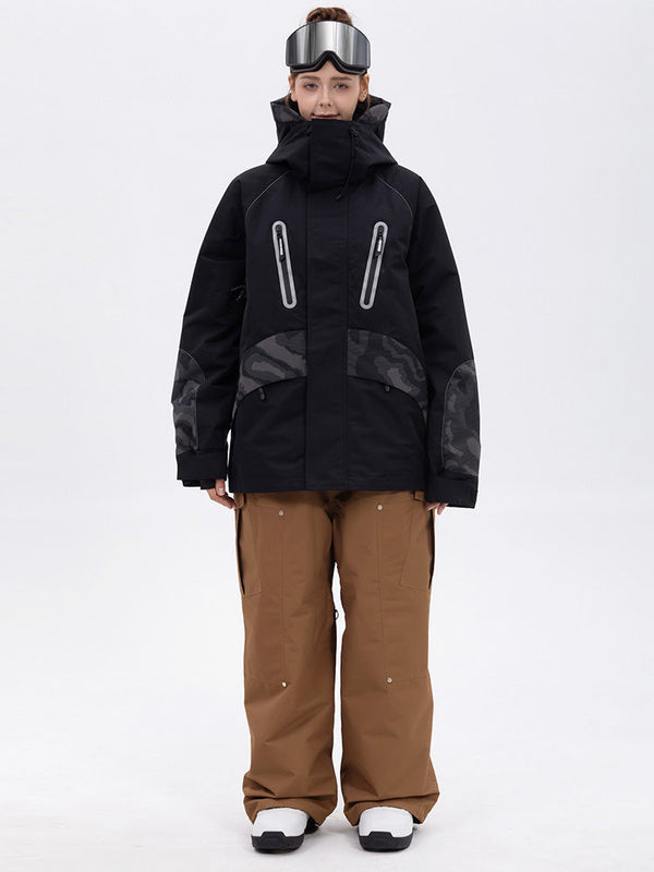 Chillform Damen-Schneeanzug mit reflektierendem Tarnmuster – Glow Trail Jacke mit Baggy-Schneehose (Set)