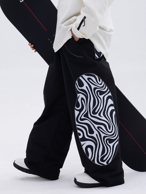 Herren Allwetter-Cargo-Schneehose mit reflektierendem, stylischem Grafikmuster