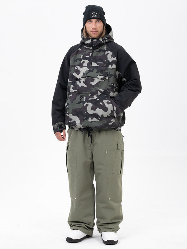 Freestyle-Mountain-Camo-Schneeanzug für Herren – Bomberjacke & Baggy-Hose-Set