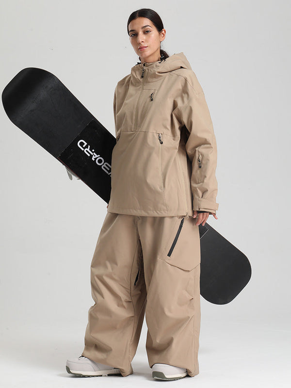 Gsou Snow Damen-Skianzug, strapazierfähig, Bergflauschig, Pullover-Anorak, Baggy-Schneeanzug