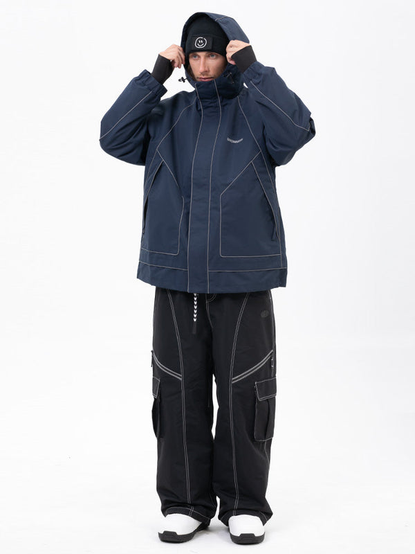 Men's Night Skiing Chill Reflective Snow Suit – Mountain Jacket & Streetstorm Baggy Pants Set