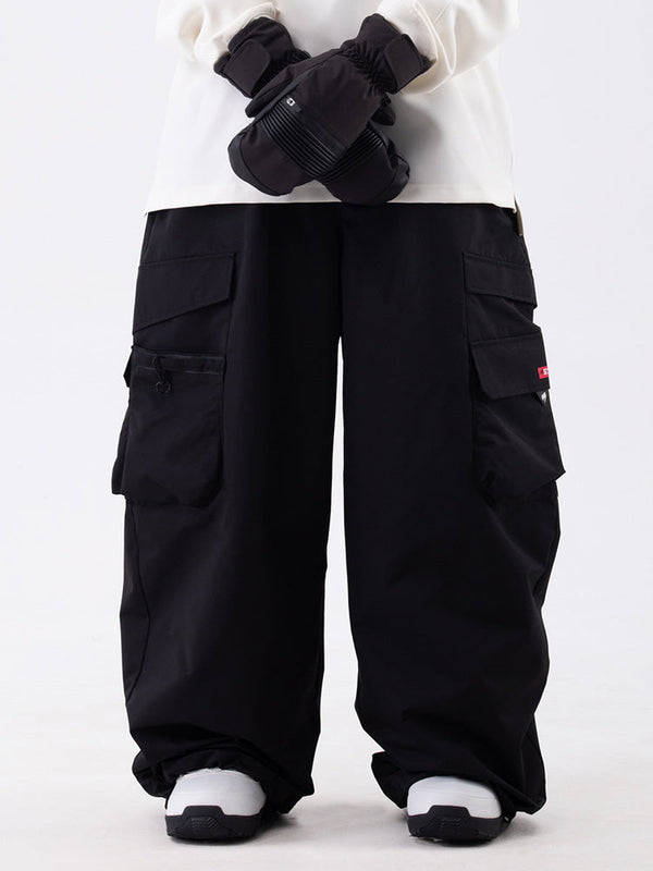 Wild Soul Steeze ParkRider Damen-Skihose mit mehreren Taschen, Utility-Schneehose, Baggy-Schneehose