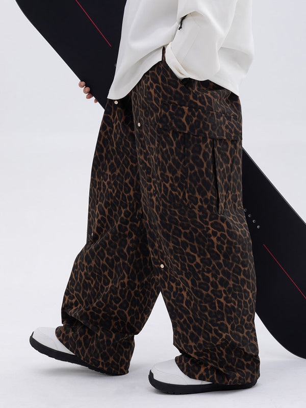Herren-Skihose mit doppeltem Knieausschnitt, Mountain Freestyle, Baggy-Camo-Muster