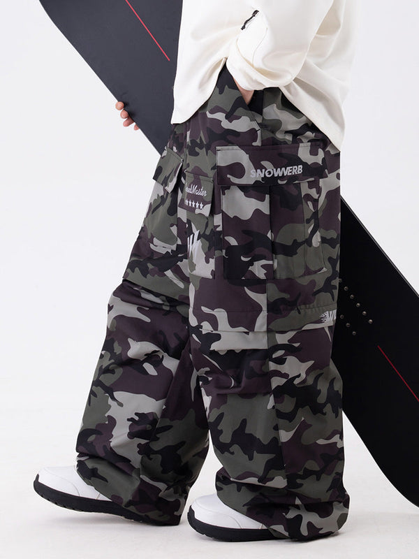 Damen Wild Soul Steeze Shred Master Baggy Street Cargo Camo Schneehose / Shorts