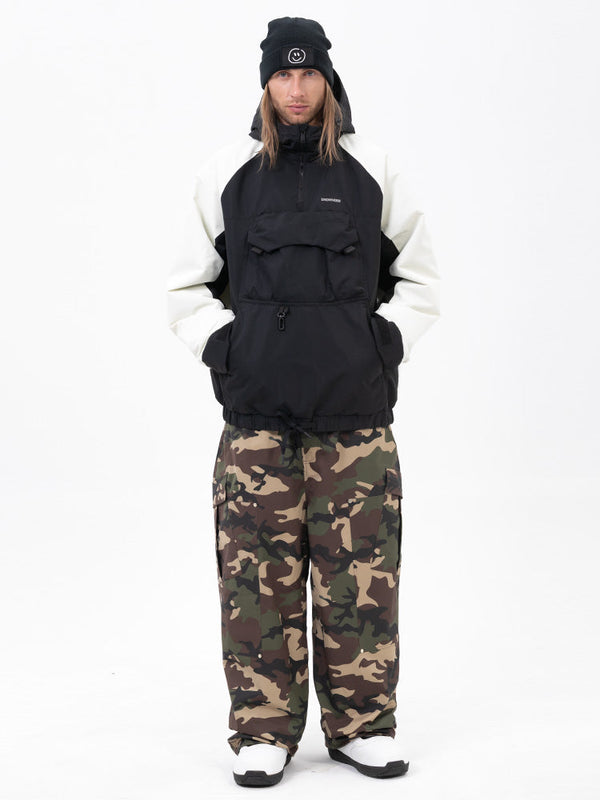 Freestyle-Mountain-Camo-Schneeanzug für Herren – Bomberjacke & Baggy-Hose-Set