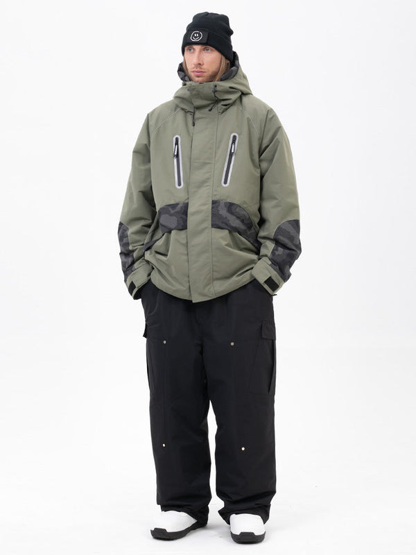 Chillform Herren-Schneeanzug mit reflektierendem Tarnmuster – Glow Trail Jacke mit Baggy-Schneehose (Set)
