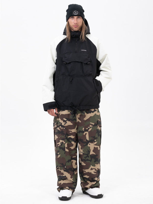Freestyle-Mountain-Camo-Schneeanzug für Herren – Bomberjacke & Baggy-Hose-Set