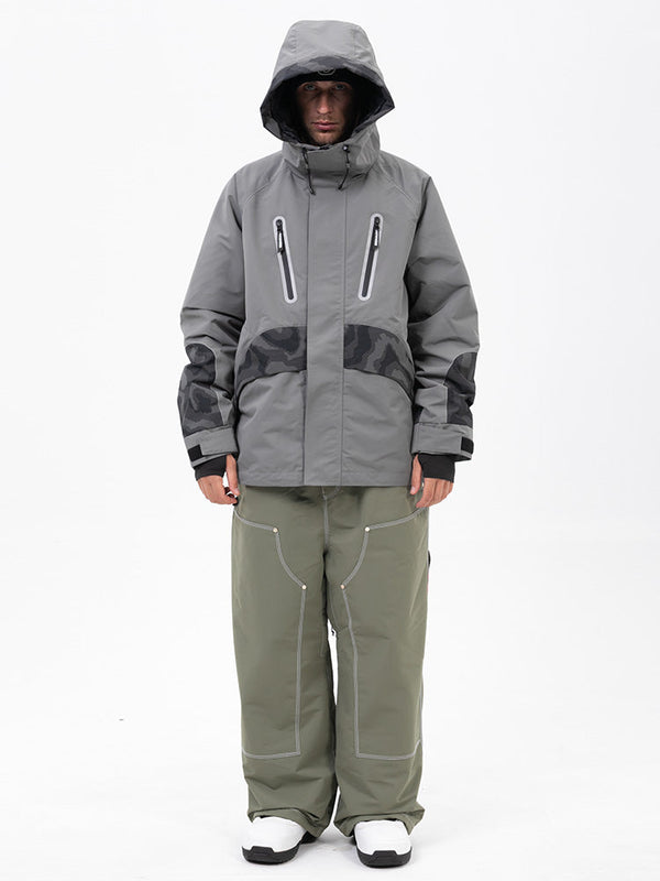 Men's Chillform Reflective Camo Snow Suit – Glow Trail Jacket with Freerider Baggy Snow Pants Set