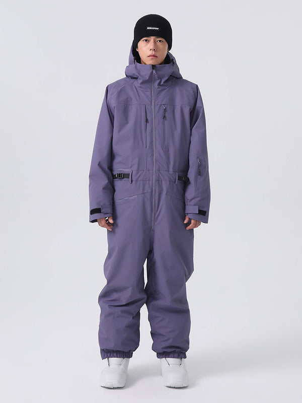 Men's Searipe Mountain Freerider One Piece Ski Suits Full Body Baggy Snowsuits