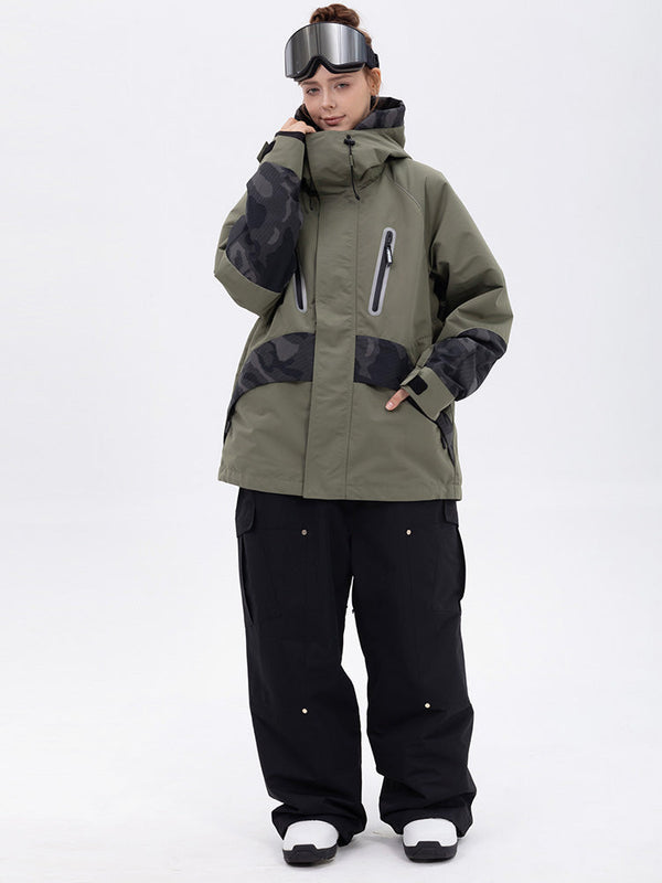 Chillform Damen-Schneeanzug mit reflektierendem Tarnmuster – Glow Trail Jacke mit Baggy-Schneehose (Set)