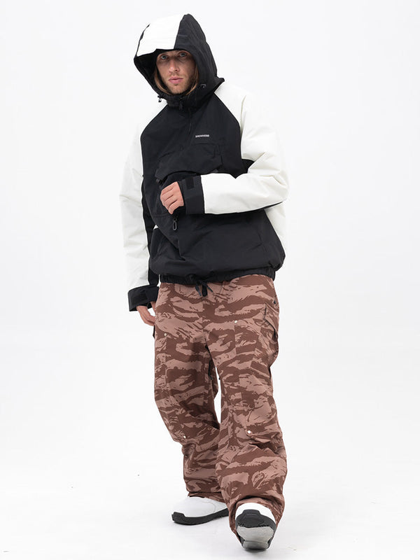 Men's Freestyle Mountain Camo Snow Suit – Bomber Jacket & Baggy Pants Set