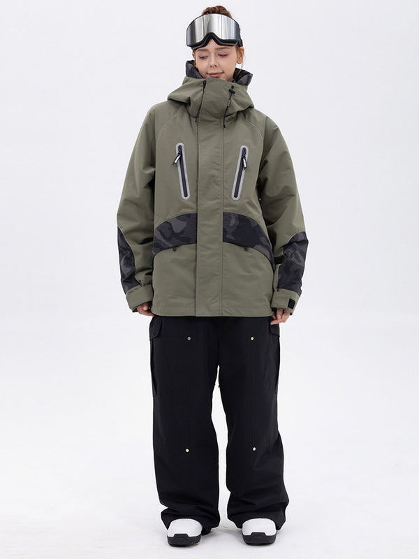 Chillform Damen-Schneeanzug mit reflektierendem Tarnmuster – Glow Trail Jacke mit Baggy-Schneehose (Set)