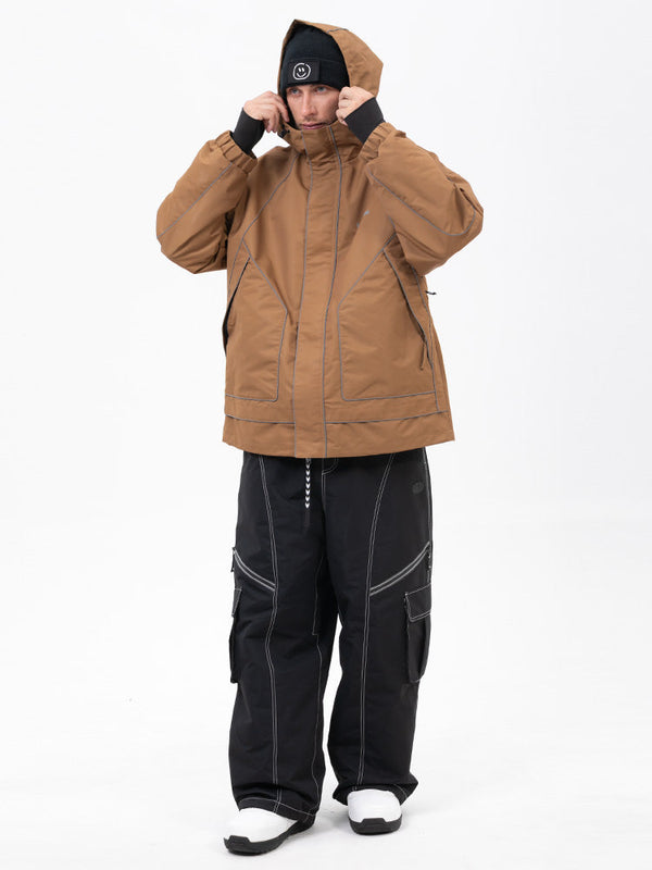 Men's Night Skiing Chill Reflective Snow Suit – Mountain Jacket & Streetstorm Baggy Pants Set