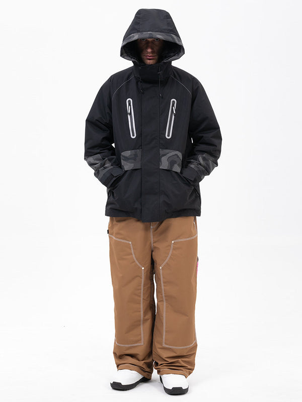 Chillform Herren-Schneeanzug mit reflektierendem Tarnmuster – Glow Trail Jacke mit Freerider Baggy Schneehose