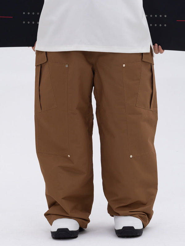 Herren-Mountain-Freestyle-Skihose mit doppeltem Knieausschnitt, Baggy-Design