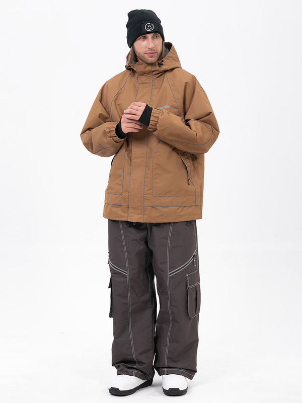 Men's Night Skiing Chill Reflective Snow Suit – Mountain Jacket & Streetstorm Baggy Pants Set