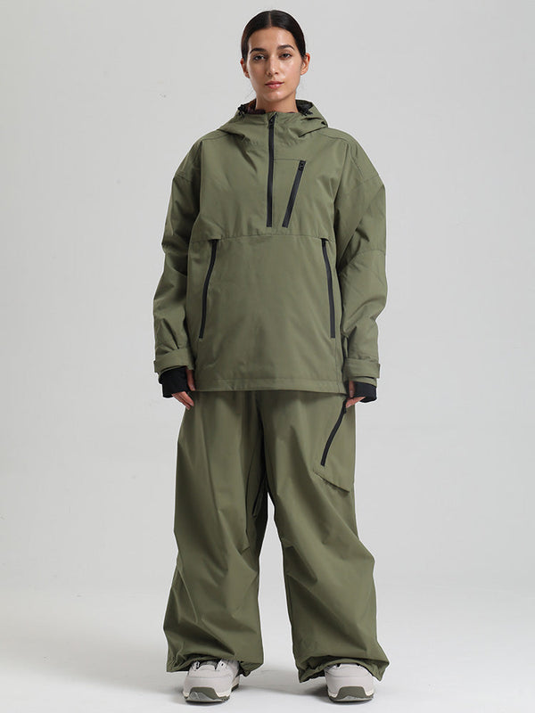Gsou Snow Damen-Skianzug, strapazierfähig, Bergflauschig, Pullover-Anorak, Baggy-Schneeanzug