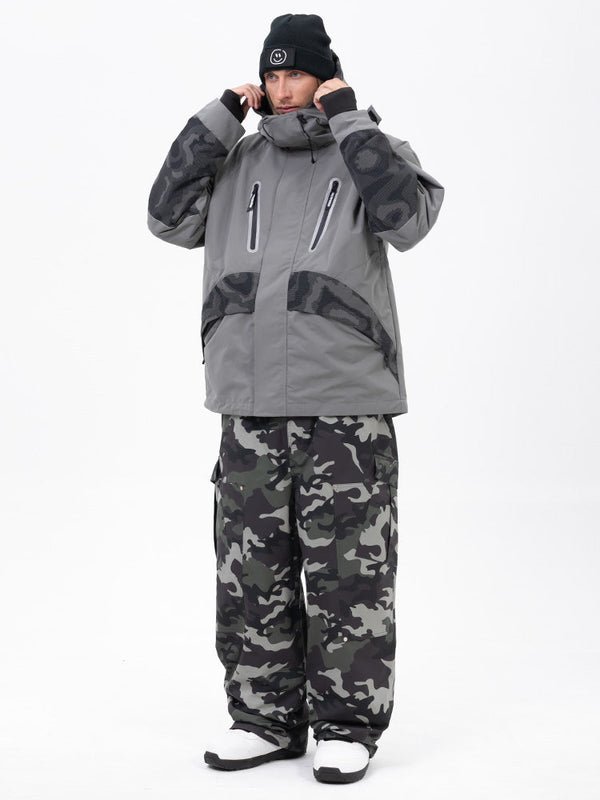 Chillform Herren-Schneeanzug mit reflektierendem Tarnmuster – Glow Trail Jacke mit Baggy-Schneehose (Set)