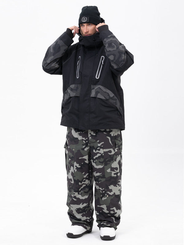 Chillform Herren-Schneeanzug mit reflektierendem Tarnmuster – Glow Trail Jacke mit Baggy-Schneehose (Set)