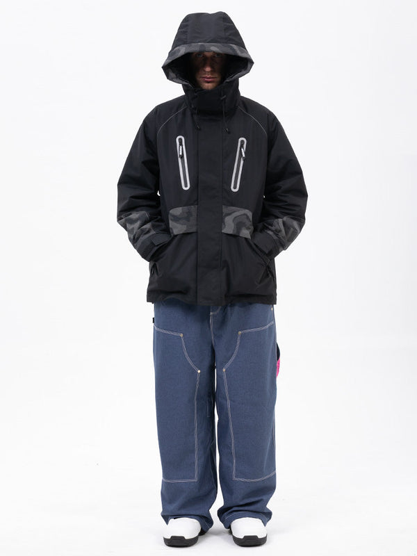 Men's Chillform Reflective Camo Snow Suit – Glow Trail Jacket with Freerider Baggy Snow Pants Set