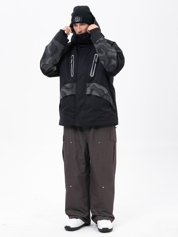 Chillform Herren-Schneeanzug mit reflektierendem Tarnmuster – Glow Trail Jacke mit Baggy-Schneehose (Set)