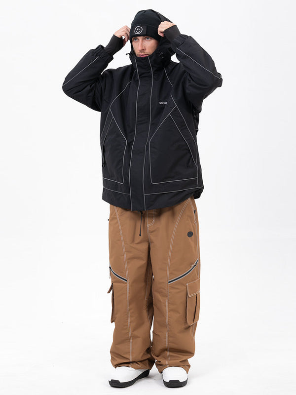 Chill Reflective Snowsuit für Herren zum Nachtskifahren – Set aus Bergjacke und Streetstorm Baggy Pants