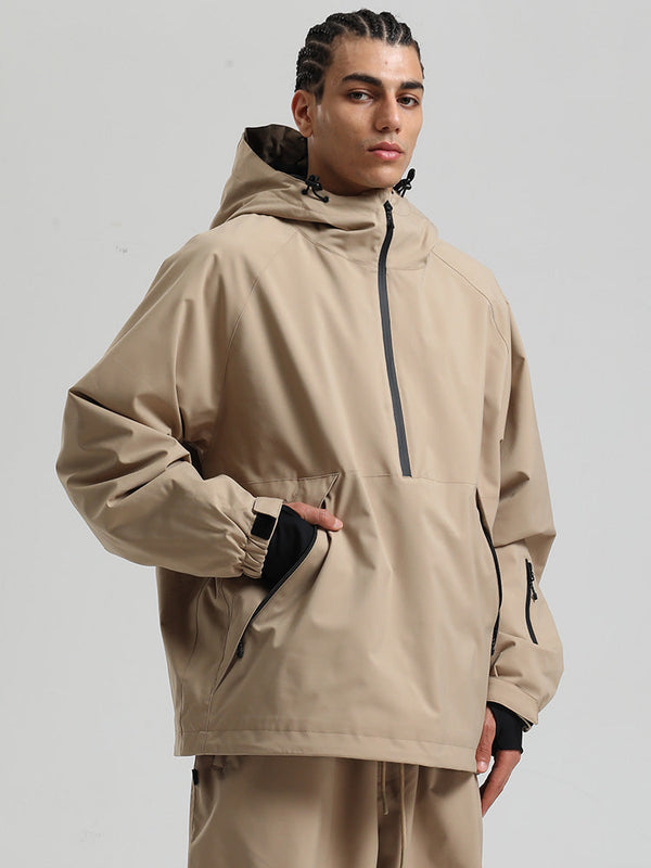 Gsou Snow Herren-Snowboardjacke im urbanen Stil, Pullover-Anorak