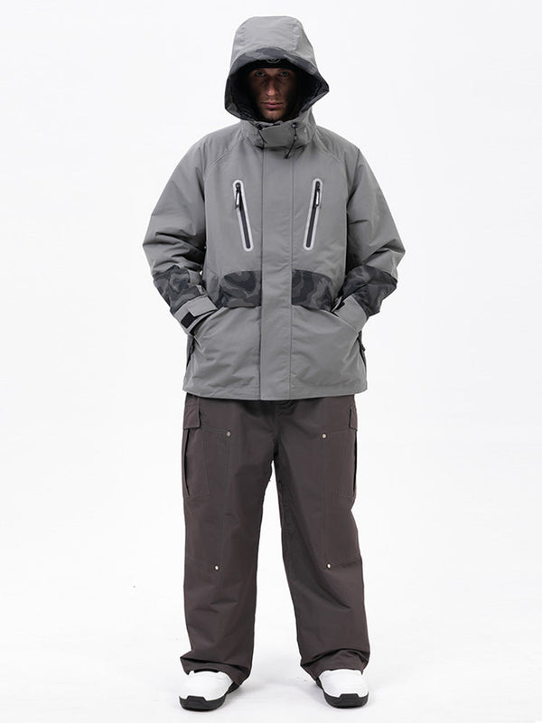 Chillform Herren-Schneeanzug mit reflektierendem Tarnmuster – Glow Trail Jacke mit Baggy-Schneehose (Set)