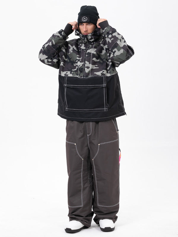 Mountain Vibe Pulloverjacke für Herren & Urban Freerider Baggy-Schneehose Set