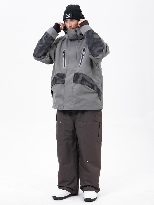 Chillform Herren-Schneeanzug mit reflektierendem Tarnmuster – Glow Trail Jacke mit Baggy-Schneehose (Set)