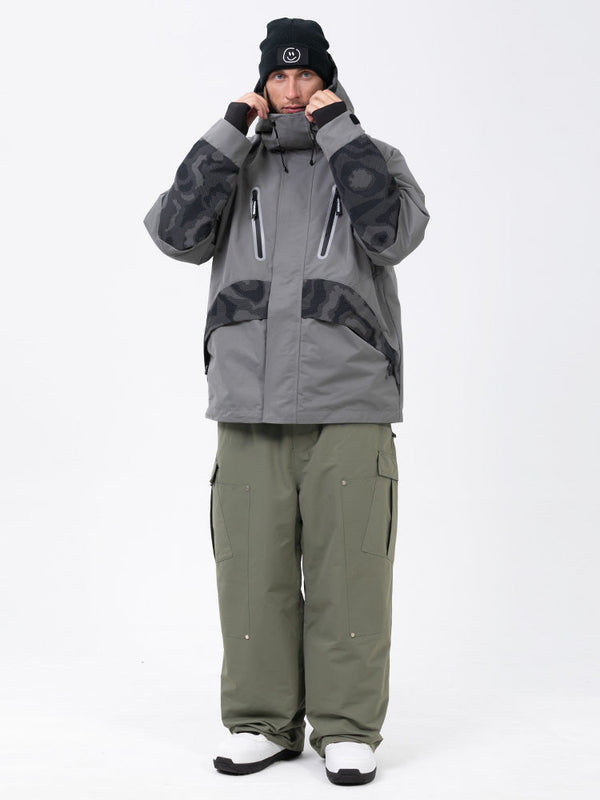 Chillform Herren-Schneeanzug mit reflektierendem Tarnmuster – Glow Trail Jacke mit Baggy-Schneehose (Set)