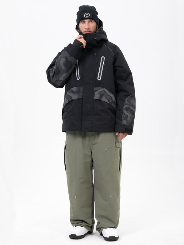 Chillform Herren-Schneeanzug mit reflektierendem Tarnmuster – Glow Trail Jacke mit Baggy-Schneehose (Set)