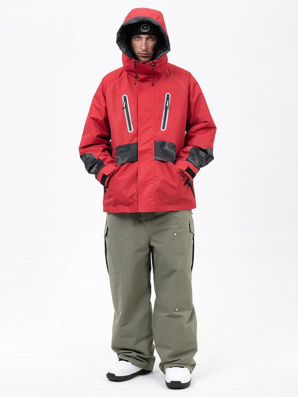 Chillform Herren-Schneeanzug mit reflektierendem Tarnmuster – Glow Trail Jacke mit Baggy-Schneehose (Set)