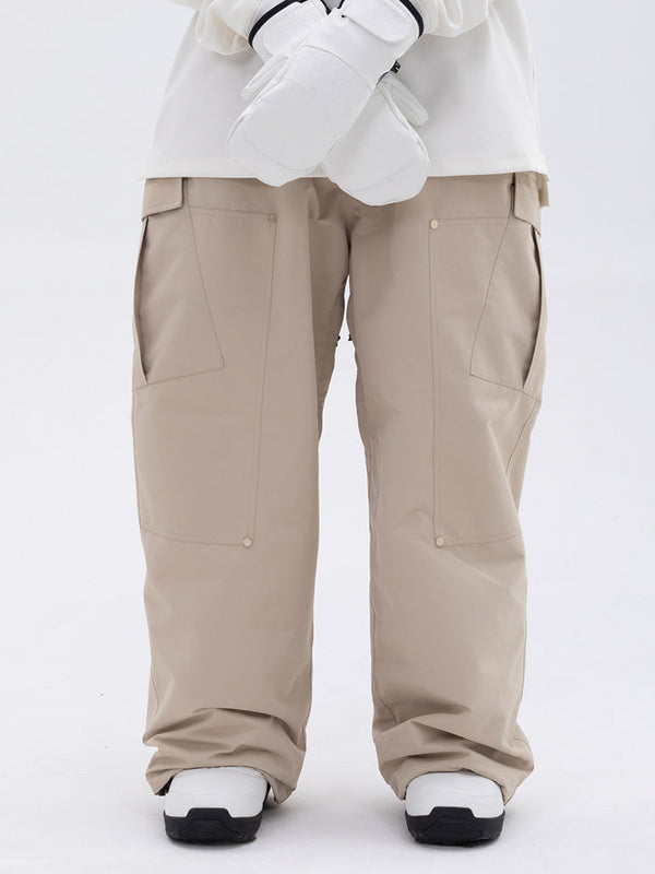 Women's Double Knee Mountain Freestyle Baggy Camo Snow Pants