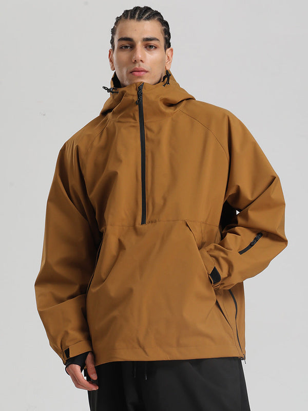 Gsou Snow Herren-Snowboardjacke im urbanen Stil, Pullover-Anorak